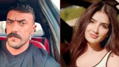 صورة النجمة مي عمر والنجم احمد العوضي ونجوم الفن والإعلام في عرض فيلم شمشون ودليلة